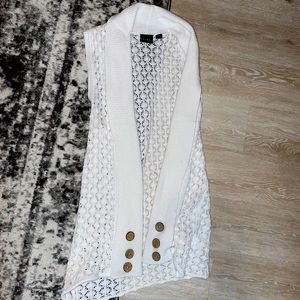 🤍 Boho Knit Sleeveless White Vest Jacket Cardigan